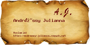Andrássy Julianna névjegykártya